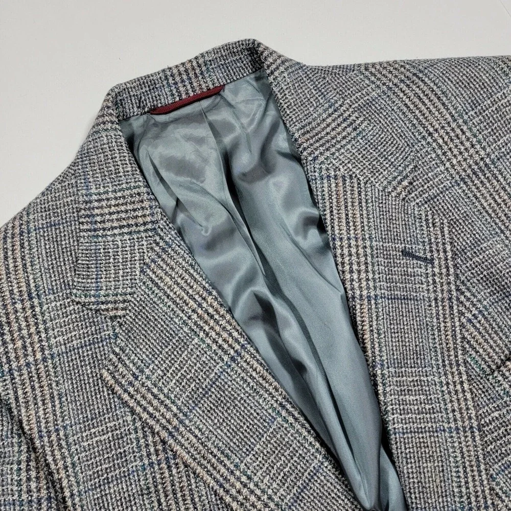 Hart Schaffner Marx Famous Barr‎ Vintage Sport Coat - Gray Blue - about 45R
